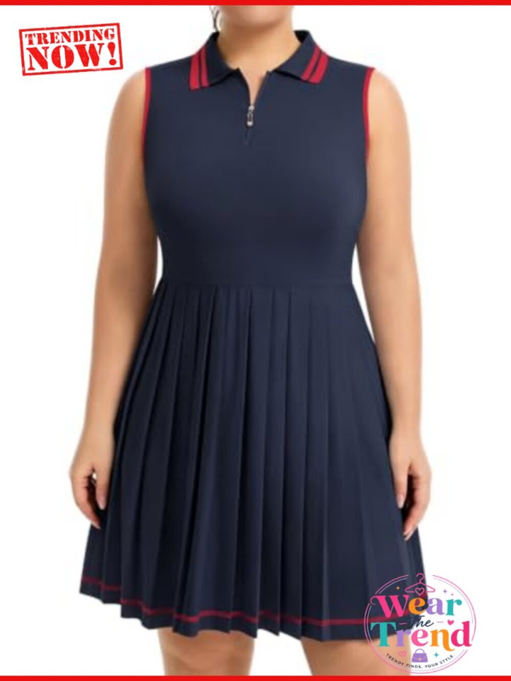 Plus Size Tennis Dress with Shorts Polo Golf Athletic